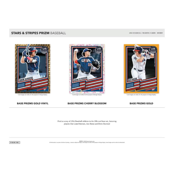 resizing_for_shopify_-_2026-03-12T125819.894.png 2026 Panini USA Stars & Stripes Prizm Baseball Hobby Box